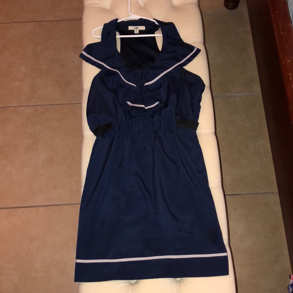 Navy and White Dress